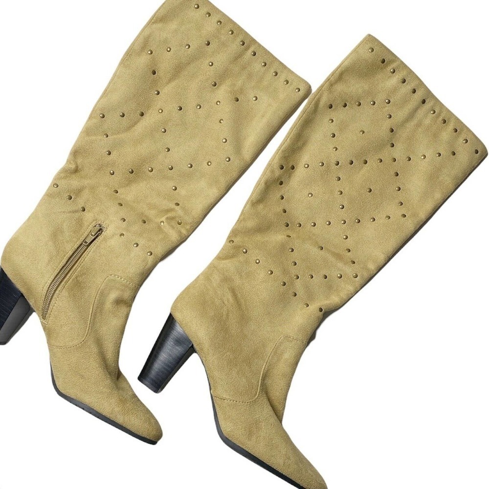 A.N.A A New Approach Tan Tall Faux Suede knee high boots Sz 8M